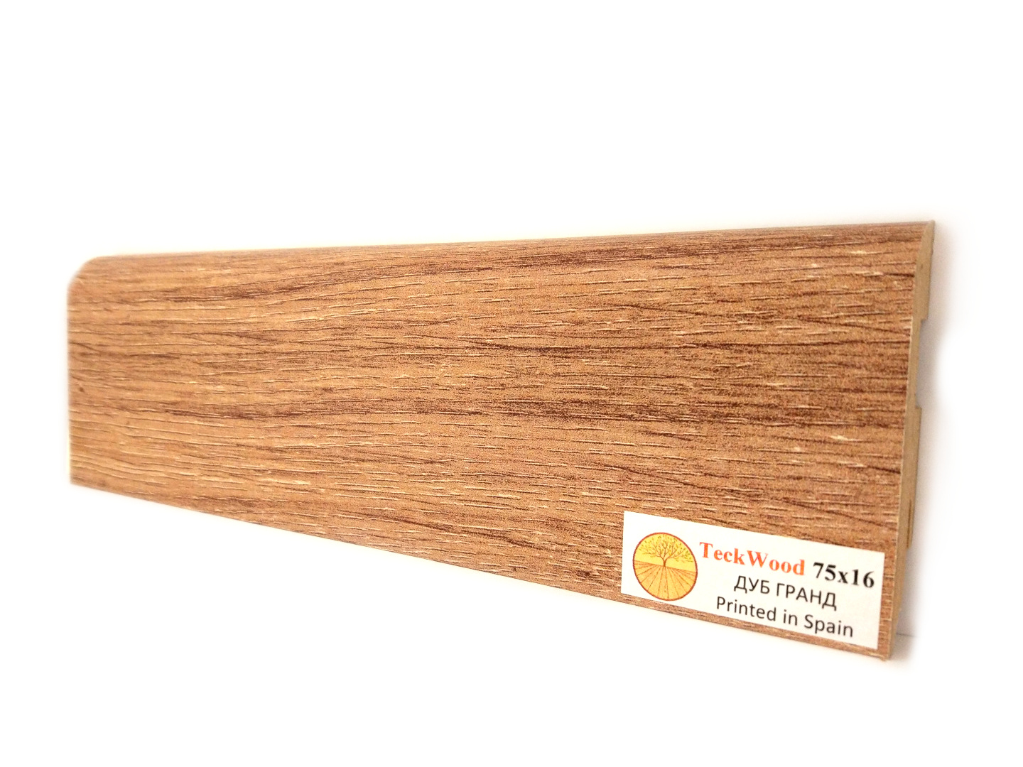 Плинтус МДФ ламинированный TeckWood Дуб Гранд 2150×75×16